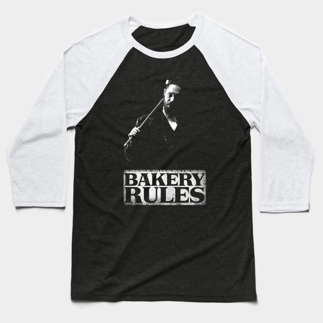 Bakery Rules Baseball T-Shirt by Meca-artwork